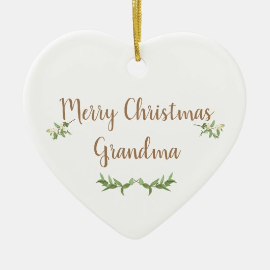 Grootma Editable First KerstTree Bauble Keramisch Ornament (Voorkant)