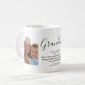 Grootma Elegant Script Quote Foto Koffiemok (Voorkant links)