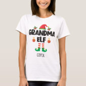 Grootma elf familie die kerstmis afdekt t-shirt (Voorkant)