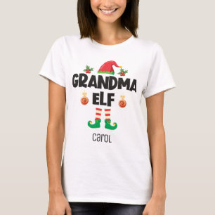 Grootma elf familie die kerstmis afdekt t-shirt