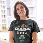 Grootma elf familie die kerstmis afdekt t-shirt