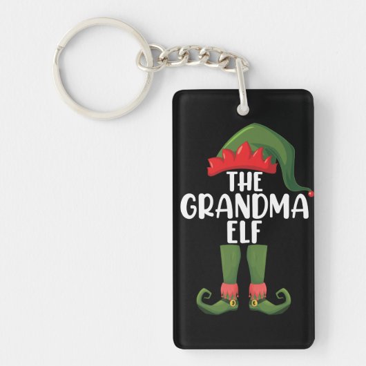 Grootma Elf Matching Family Group kerstparty Sleutelhanger (Voorkant)