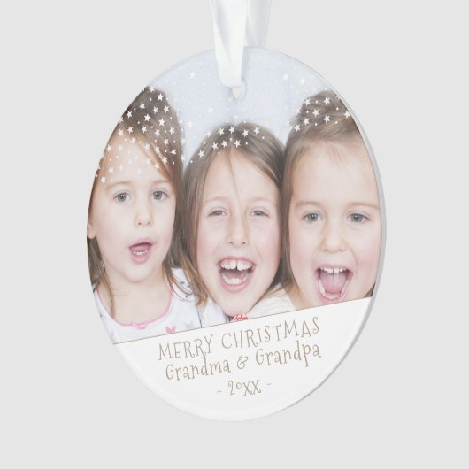 Grootma en opa kerstfoto's ornament (voorkant)
