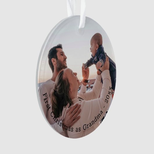 Grootma First Kerstmis - Persoonlijke foto Ornament (voorkant)