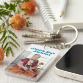 Grootma Foto: blauwe tekst Sleutelhanger (Voorkant Rechts)