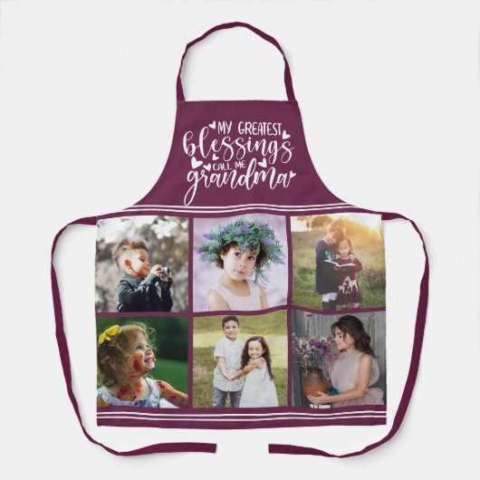 Grootma Foto Collage Greatest Blessings Schort (Voorkant)