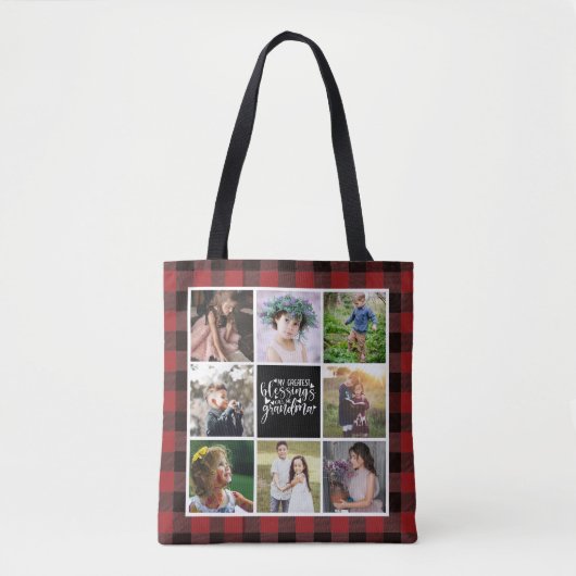 Grootma Foto Collage Greatest Blessings Tote Bag (Voorkant)
