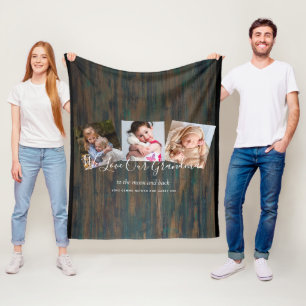 Grootma Foto Gift Grandpa Grandchildren Collage Fleece Deken