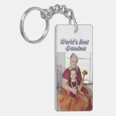 Grootma Foto grijze Moederdag Sleutelhanger (Voorkant Links)