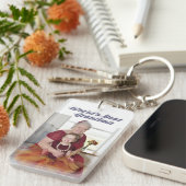 Grootma Foto grijze Moederdag Sleutelhanger (Voorkant Rechts)