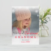 Grootma Foto Snowflake Holiday (Staand voorkant)