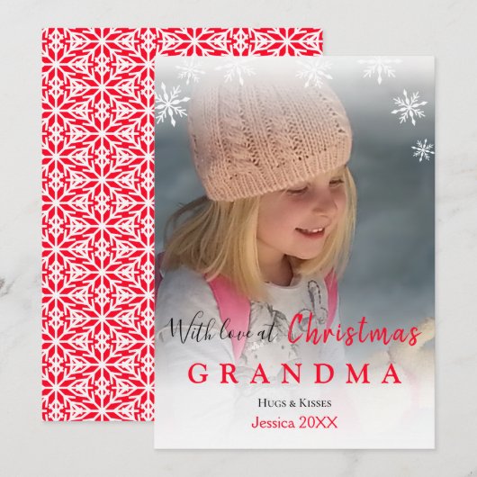 Grootma Foto Snowflake Holiday (Voorkant / Achterkant)