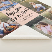 Grootma gift 8 Foto kleinkind eenvoudige typografi Sherpa Deken (3/4)