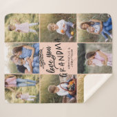 Grootma gift 8 Foto kleinkind eenvoudige typografi Sherpa Deken (Voorkant (horizontaal))