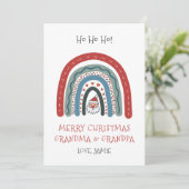 Grootma Grandpa Kerstmis Flat Holiday Card Feestdagenkaart (Staand voorkant)