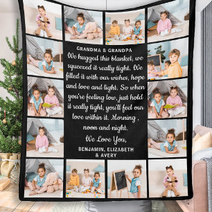Grootma Grandpa Persoonlijk gedicht 14 Fotocollage Fleece Deken