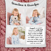 Grootma Grandpa Poem Modern Aangepast 3 Foto Fleece Deken