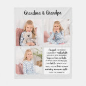 Grootma Grandpa Poem Modern Aangepast 3 Foto Fleece Deken (Voorkant)