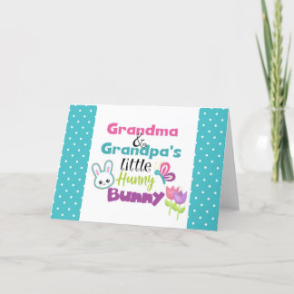 Grootma Grandpa's Bunny Easter Wenskaart Feestdagen Kaart