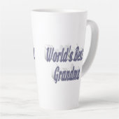 Grootma grijze typografie latte mok (Rechterhoek)