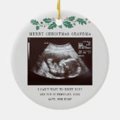 Grootma Holiday Kerstmis Zwangerschap Ultrageluid Keramisch Ornament (Achterkant)