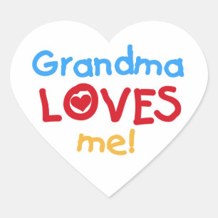 Grootma houdt van me T-shirts en cadeautjes Hart Sticker