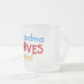 Grootma houdt van me T-shirts en cadeautjes Matglas Koffiemok (Voorkant rechts)