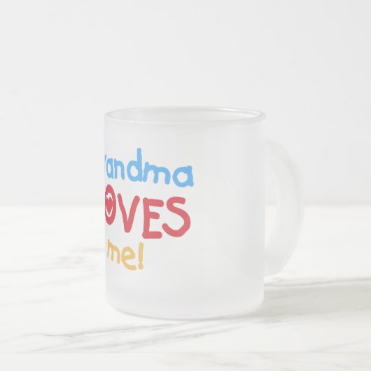 Grootma houdt van me T-shirts en cadeautjes Matglas Koffiemok (Voorkant rechts)