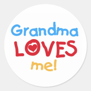 Grootma houdt van me T-shirts en cadeautjes Ronde Sticker