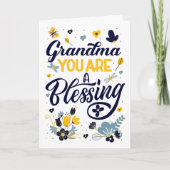 Grootma Je bent een zegelbare vogeldag botanisch Kaart (Voorkant)