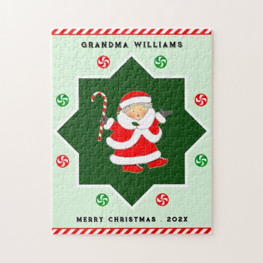 Grootma Kerstfeestdag cadeau Legpuzzel (Verticaal)