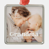 Grootma-kerstfeestdag - Eenvoudige moderne afbeeld Metalen Ornament (Voorkant)