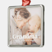 Grootma-kerstfeestdag - Eenvoudige moderne afbeeld Metalen Ornament (Links)