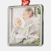 Grootma - Kerstfeestdag Elegant Chic Metalen Ornament (Links)