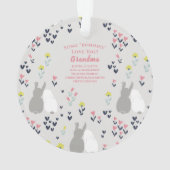 Grootma-kerstkonijnen uit kinderen ornament (achterkant)