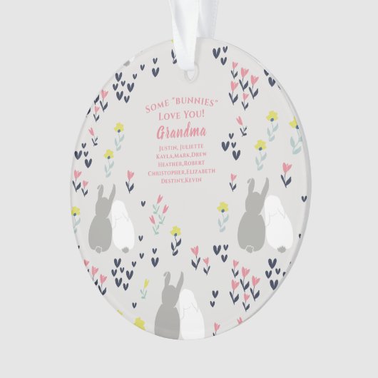 Grootma-kerstkonijnen uit kinderen ornament (voorkant)