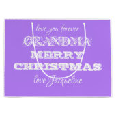 Grootma Kerstmis - Persoonlijke naam Paars Groot Cadeauzakje (Voorkant)