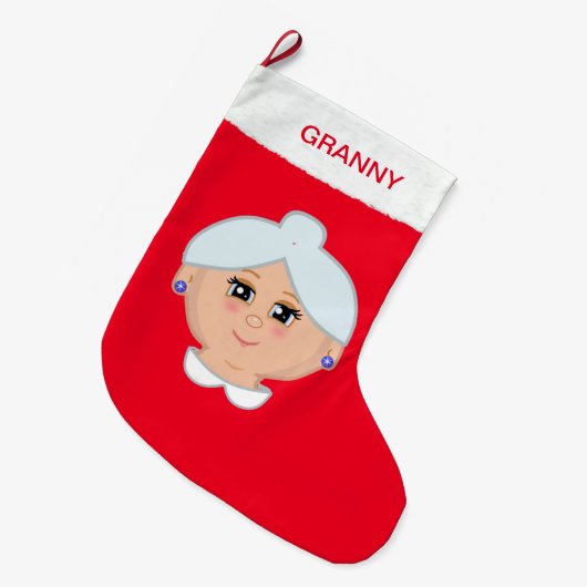 Grootma Kerstmis stoppen Grote Kerstsok (Voorkant (Hangend))