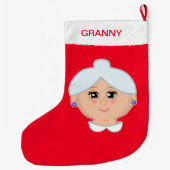 Grootma Kerstmis stoppen Grote Kerstsok (Achterkant)