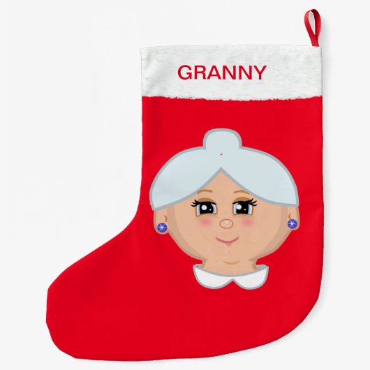 Grootma Kerstmis stoppen Grote Kerstsok (Achterkant)