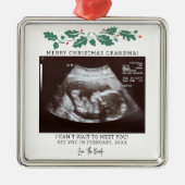 Grootma Kerstmis Zwangerschap Ultrasound Holiday Metalen Ornament (Voorkant)