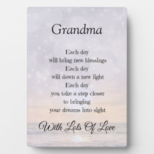 Grootma Love and Enmoediger Poem design gift Fotoplaat