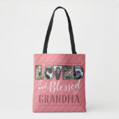 Grootma Loved en Blessed Photo Collage Tote Bag (Voorkant)