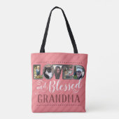 Grootma Loved en Blessed Photo Collage Tote Bag (Achterkant)