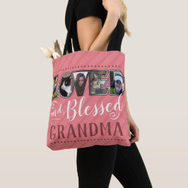 Grootma Loved en Blessed Photo Collage Tote Bag