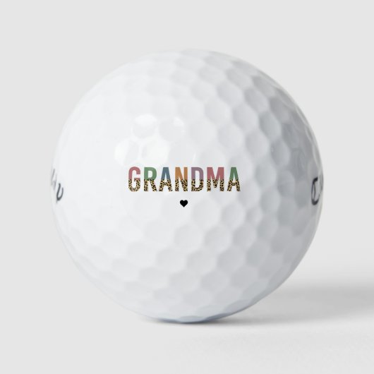 Grootma multicolor cheetah leopard typografie Gift Golfballen (Voorkant)