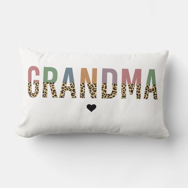 Grootma multicolor cheetah leopard typografie Gift Kussen (Voorkant)