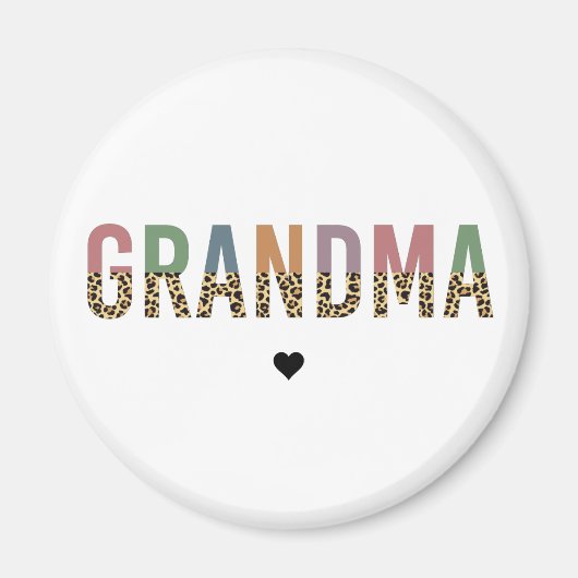 Grootma multicolor cheetah leopard typografie Gift Magneet (Voorkant)