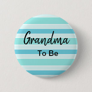 Grootma om blauw en Blauwgroen Baby shower te zijn Ronde Button 5,7 Cm