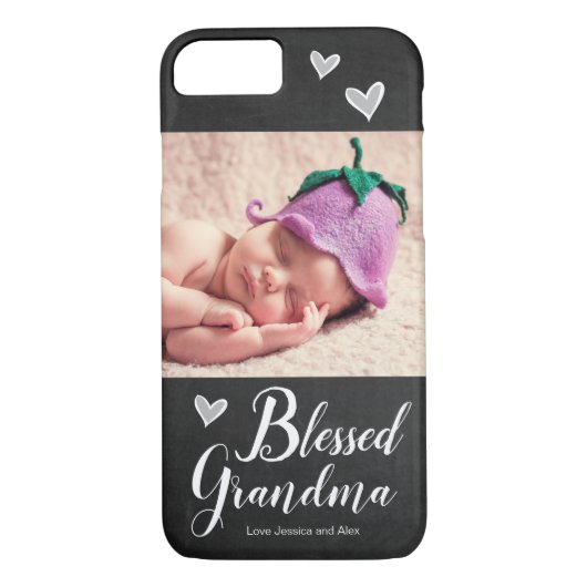 Grootma One Photo Chalkboard zonder blote Case-Mate iPhone Case (Achterkant)